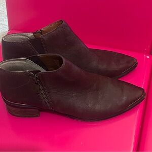Lucky Brand Basel Ankle Boots Size 6.5 Brown Leather Ankle Booties Shoes